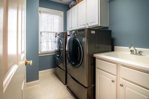 washing machine in laundry room